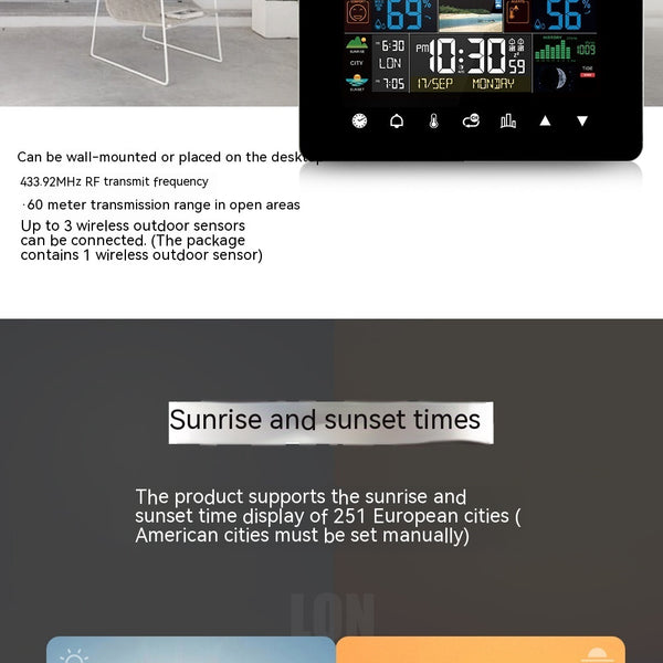 Color Screen Touch Weather Forecast Bell