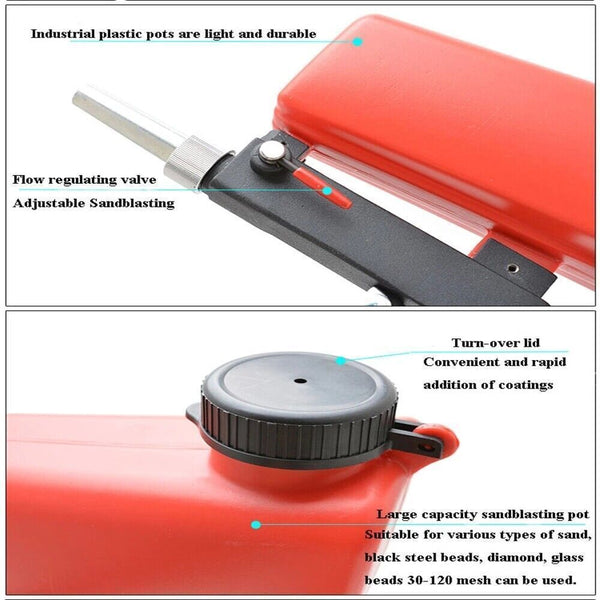 14  Air Portable Sandblasting Gun Hand Held Sand Blaster Shot Media Blasting UK