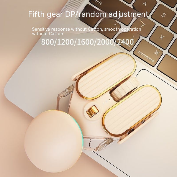 Science Fiction Wireless Bluetooth Dual-mode Mouse Mute Girl Cute Rechargeable Game Office Notebook