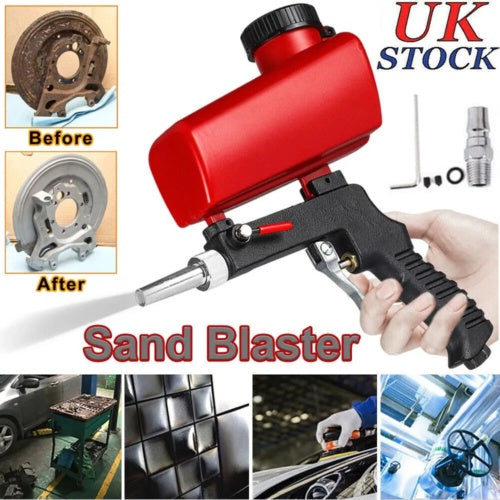 14  Air Portable Sandblasting Gun Hand Held Sand Blaster Shot Media Blasting UK